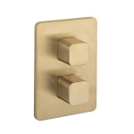 Crosswater Atoll Thermostatische inbouwbox - met 2 uitgangen - geborsteld messing (goud) SW648354