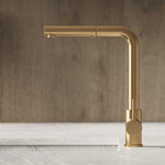 Hotbath Fellow Mitigeur de cuisine - bec pivotant - douchette extractible - laiton brossé PVD SW799280