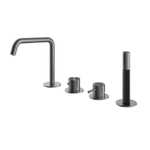 Hotbath Archie Combinaison de bord de baignoire mitigeur monocommande avec bec et inverseur 2 voies BGP Gunmetal brossé PVD SW798803