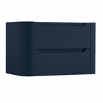 H&R Badmeubelen Juice Wastafelonderkast - 80x45x50cm - afgeronde hoeken - 2 lades - geïntegreerde greep - blue oak SW1488596