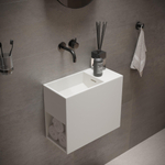 Ideavit Solidwash Wastafel 45x22x38cm 0 kraangaten Solid surface mat wit SW97030