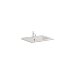 Crosswater Glide II Wastafel inbouw - kraangat - 50x45x1cm - glas - glans wit SW487189