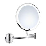 Smedbo Cosmeticaspiegel - wand - 20cm - 7x vergrotend - verlichting - Messing - Chroom SW542096