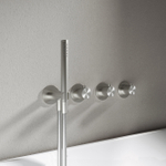 Hotbath Archie Partie apparente avec partie encastrée pour mitigeur thermostatique de bain/douche encastré 2 robinets d'arrêt sans bec de sortie Inox SW721323