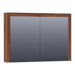 Saniclass Walnut wood Spiegelkast - 100x70x15cm - 2 links/rechtsdraaiende Spiegeldeuren - hout -natural walnut SW393097
