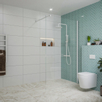 Fortifura Galeria Douche à l'italienne - 120x200cm - verre clair - Blanc mat SW917247
