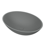Arcqua Prince Vasque à poser - 49x34cm - ovale - cast marble - gris mat SW909476