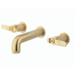 Crosswater Union Wastafelkraan inbouw - inclusief inbouwdeel - 3-gats - wandgemonteerd - geborsteld messing Hendel - geborsteld messing (goud) SW968271