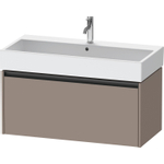 Duravit Ketho.2 Wastafelonderbouwkast - met 1 lade - 98.4x46x44cm - met greep antraciet - basalt mat SW771898