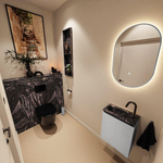 MONDIAZ TURE-DLUX Meuble toilette - 40cm - Plata - EDEN - vasque Lava - position gauche - 1 trou de robinet SW1103979
