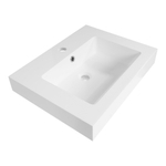 Saniclass Florence lavabo pour meuble 60x45.7cm 1 lavabo 1 trou marbre minéral blanc SW3147
