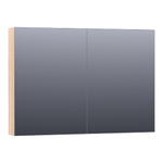 BRAUER Plain Spiegelkast - 100x70x15cm - 2 links/rechtsdraaiende spiegeldeuren - hout - white oak SW393090