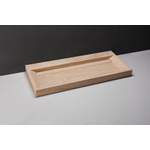 Forzalaqua Bellezza lavabo - 120.5x51.5x9cm - 2 trous de robinet - travertin adouci (beige) SW67795
