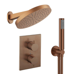 Crosswater MPRO inbouw regendoucheset – Ø30 cm hoofddouche – 20.2 cm gebogen wandarm – vaste douchehouder – brons geborsteld SW1472571