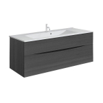 Crosswater Glide II Wastafelonderkast - 100x50x45cm - 2 lades - greeploos - steelwood (hout) SW670224