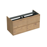 Forzalaqua Reno 2.0 wastafelonderkast 120x51x60cm met 4 softclose greeploze lades Massief Eiken Oyster SW492366