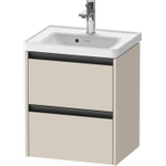 Duravit ketho meuble sous 2 lavabos avec 2 tiroirs 48.4x37.5x54.9cm avec poignées anthracite taupe super mat SW772127