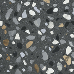 Terravito Hodoro carreau mural et de sol - 59.5x59.5cm - 9.5mm - rectifié - Terrazzo - Noir SW857381
