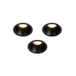 QAZQA Dept spot encastré - set de 3 - 7,8x7,8x6,5cm - dimmable - IP44 - noir mat SW1209518