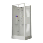 Nemo Start Lilou Cabine de douche complète 100x80cm porte pliante avec paroi latérale, receveur de douche acrylique profilé blanc et verre clair SW290096
