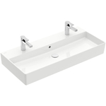 Villeroy & Boch memento 2.0 wastafel onderzijde - geslepen - 100x47cm - met overloop - 2 kraangaten - White Alpine (glans wit) SW354326