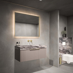 INK SP32 miroir – rectangle – 120 x 80 cm – LED indirecte tout autour – chauffage de miroir – Or brossé SW955883