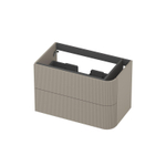 INK Concept R Wastafelonderkast - 80x45x52cm - 2 lades - opliggende grepen - gefreesd - afgeronde hoek rechts - MDF lak - mat creme cotton SW1405649