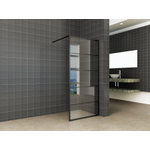 Wiesbaden Horizon douche à l'italienne avec grille 1200 x 2000 x 8 mm verre nano clair/noir mat SW242748