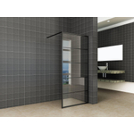 Wiesbaden Horizon inloopdouche met raster 1000 x 2000 x 8 mm nano helder glas/mat zwart SW242746