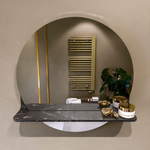 Mondiaz SPOT Miroir de salle de bain - rond 50cm - plan de miroir - couleur Lava SW1235643