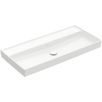 Villeroy & Boch Collaro lavabo à poser sur meuble - 100x47cm - sans trop-plein sans trous de robinetterie ceramic+ stone white SW358379