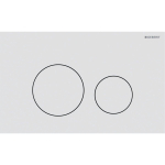 Geberit Sigma40 plaque de commande - chasse à 2 touches - extra plate - boutons ronds - inox - easy to clean - blanc mat SW1237162