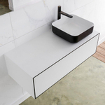 Mondiaz Lagom Meuble salle de bains 100x30.9x45cm Solid Surface Urban 1 tiroir avec lavabo BINX vasque à poser Droite 1 trou de robinet SW409317