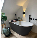 Riho Inspire baignoire autoportante - 160x75cm - avec remplisseur de baignoire chromé - acrylique blanc velours SW547934