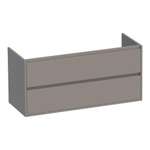 BRAUER New Future Wastafelonderkast - 120x46x55cm - 2 greeploze softclose lades - 2 sifonuitsparingen - MDF - mat taupe SW372404