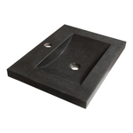 BRAUER Magma lavabo 60x46x5cm - 1 vasque - 1 trou de robinet - pierre naturelle - basalte anthracite SW10773