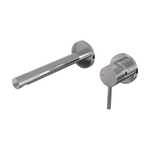 BRAUER Chrome Carving Wastafelmengkraan inbouw - rechte uitloop links - hendel lang smal carving - inclusief inbouwdeel - model A 1 - chroom SW715459