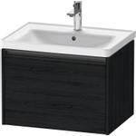 Duravit ketho 2 meuble sous lavabo avec 1 tiroir 63.4x45.5x44cm avec poignée chêne anthracite noir mat SW772299