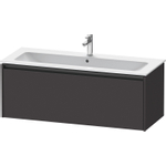 Duravit Ketho.2 Wastafelonderbouwkast - met 1 lade - voor enkele wastafel - 121x48x44cm - met greep antraciet - grafiet supermat SW772954