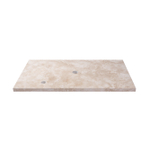 Saniclass Travertine Topblad - 80x46cm - 1 kraangat - 1 sifon-uitsparing - gemeleerd natuursteen SW1242428