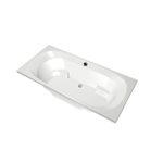 Xenz Kanaga Duobad - 190x90x53 - afvoer Midden - acryl - wit SW103330