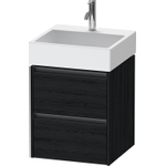 Duravit Ketho.2 Wastafelonderbouwkast - met 2 laden - 48.4x46x54.9cm - met grepen antraciet - eiken zwart mat SW771893