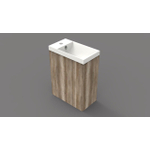 Arcqua Luna Meuble sous lave-mains 54.3x39.7x21.8cm Canyon Oak avec lavabo WC Marble avec trop-plein blanc mat SW420103