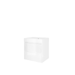 Proline loft ensemble de meubles de salle de bain 60x46x62cm meuble symétrique blanc brillant sans trou de robinetterie polystone blanc brillant SW350116