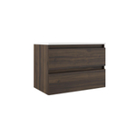 Saniclass Chaci Meuble bas de salle de bains - 80cm - 2 tiroirs - sans poignées - noyer (bois) SW1212764