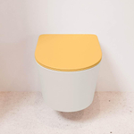 Mondiaz LAVIE WC suspendu – sans bride – 36 x 53 cm – avec abattant softclose – Linen (blanc cassé), abattant Ocher (jaune) SW1208666