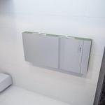 Mondiaz CUBB armoire de toilette – 150 x 70 x 18 cm – 3 portes – Army (vert) SW410033