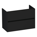 BRAUER Adore meuble sous-lavabo peu profond - 80x39x55cm - 2 tiroirs à fermeture douce - sans poignées - 1 découpe pour siphon - noir mat SW1198455