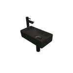 Ink Versus pack lave-mains – 36 x 18 x 9 cm – porcelaine noir mat – perçage à gauche – robinet noir mat SW493367