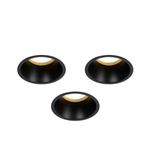 QAZQA Dept Spot encastrable - lot de 3 - 10.5x10.5x10.4cm - à intensité réglable - IP44 - Rond - Noir SW1209529